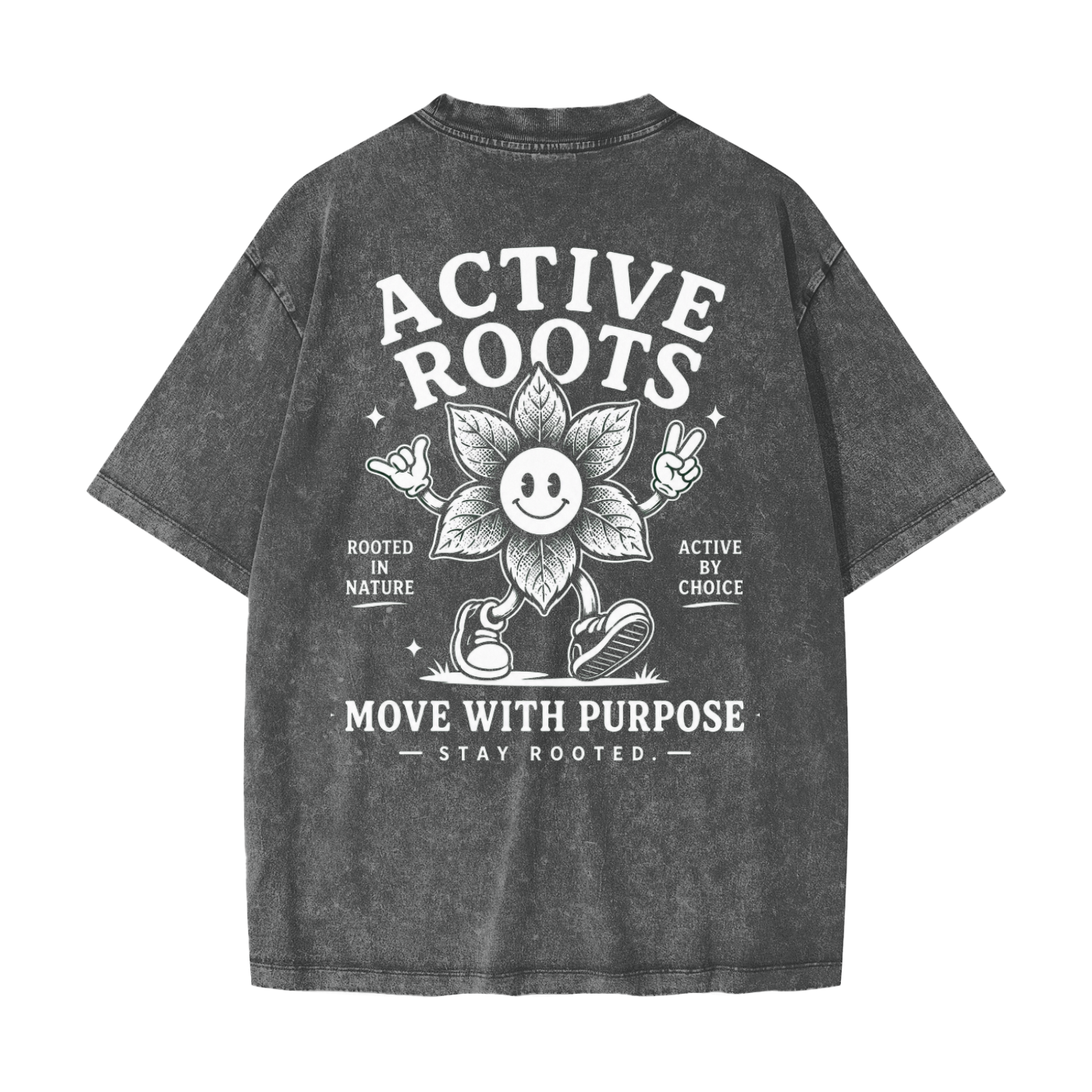 Flowered Heavyweight Snow Washed T-Shirt