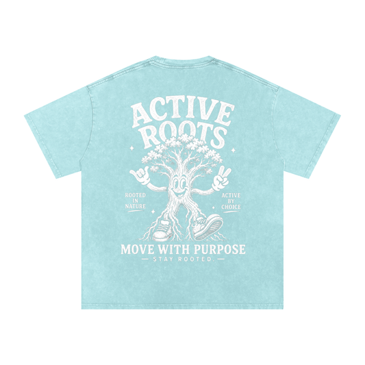 Rooted Snow Washed Oversized Cotton T-Shirt
