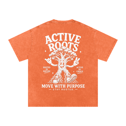 Rooted Snow Washed Oversized Cotton T-Shirt