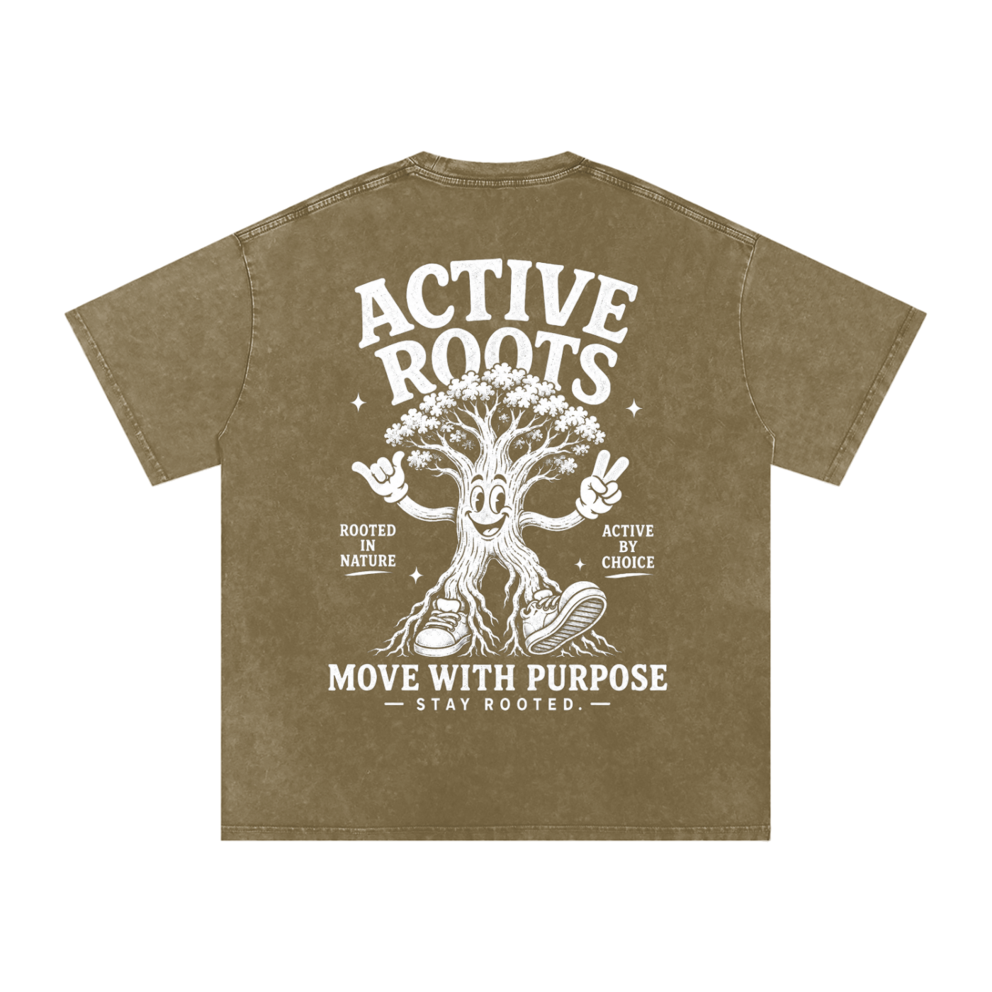 Rooted Snow Washed Oversized Cotton T-Shirt