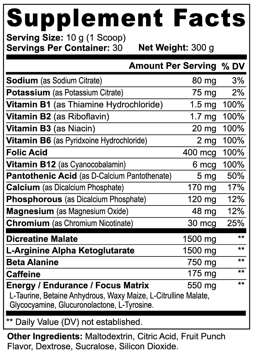 Fruit Punch Nitric Shock Pre-Workout