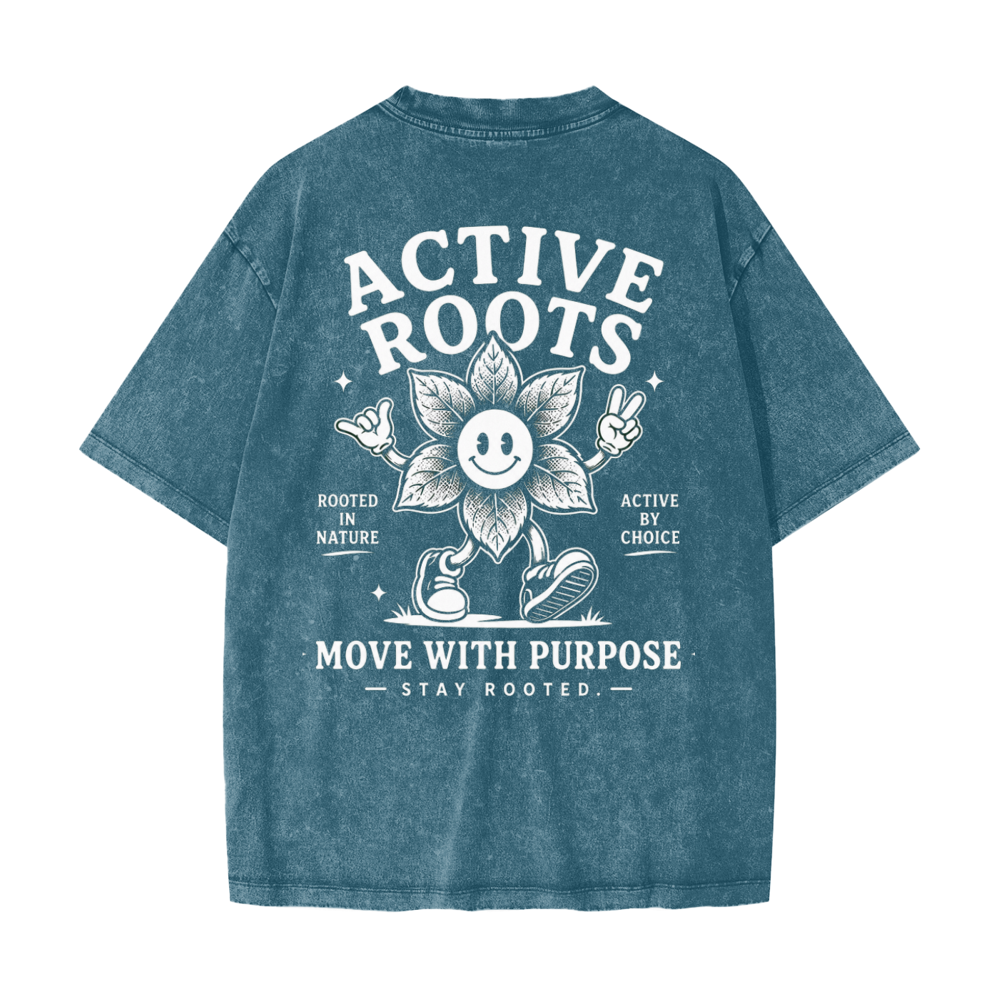 Flowered Heavyweight Snow Washed T-Shirt