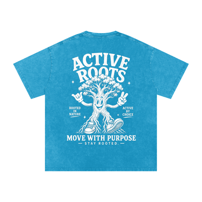 Rooted Snow Washed Oversized Cotton T-Shirt