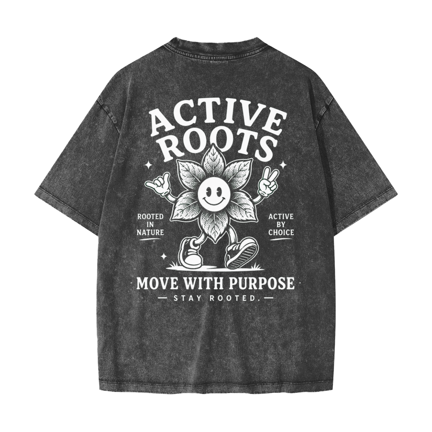 Flowered Heavyweight Snow Washed T-Shirt