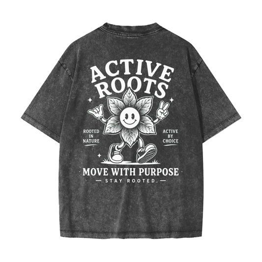 Flowered Heavyweight Snow Washed T-Shirt