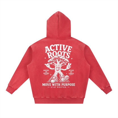 Rooted Snow Wash Fleece Oversize Hoodie