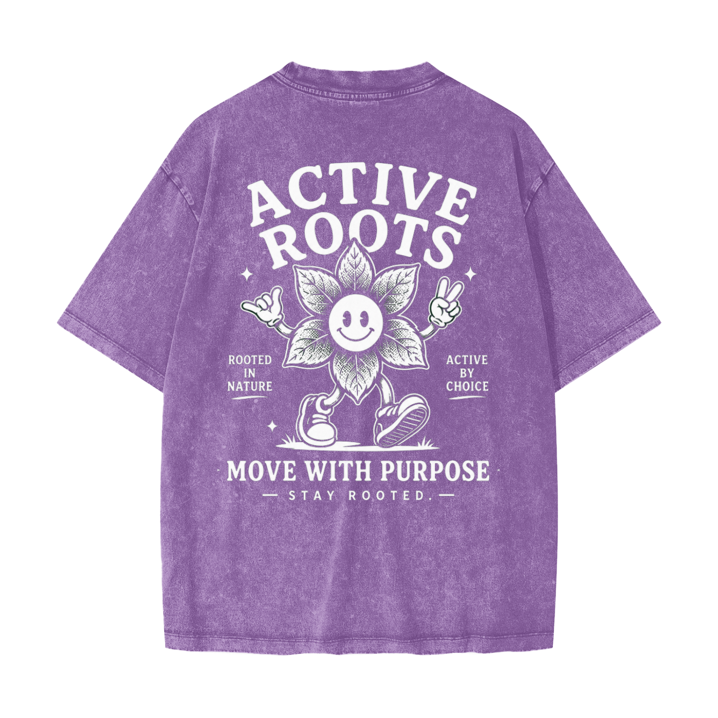 Flowered Heavyweight Snow Washed T-Shirt