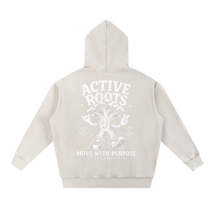 Rooted Snow Wash Fleece Oversize Hoodie