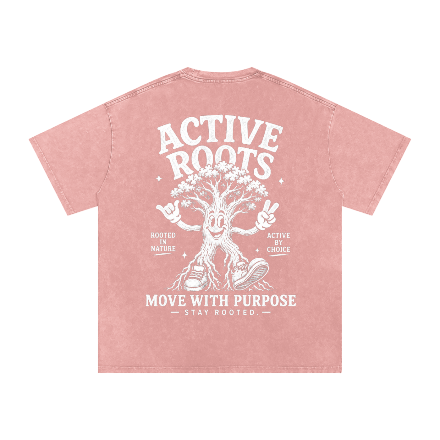 Rooted Snow Washed Oversized Cotton T-Shirt