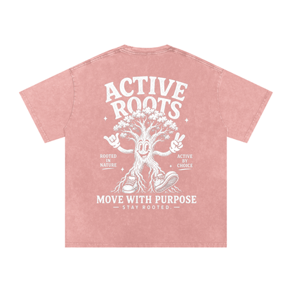 Rooted Snow Washed Oversized Cotton T-Shirt