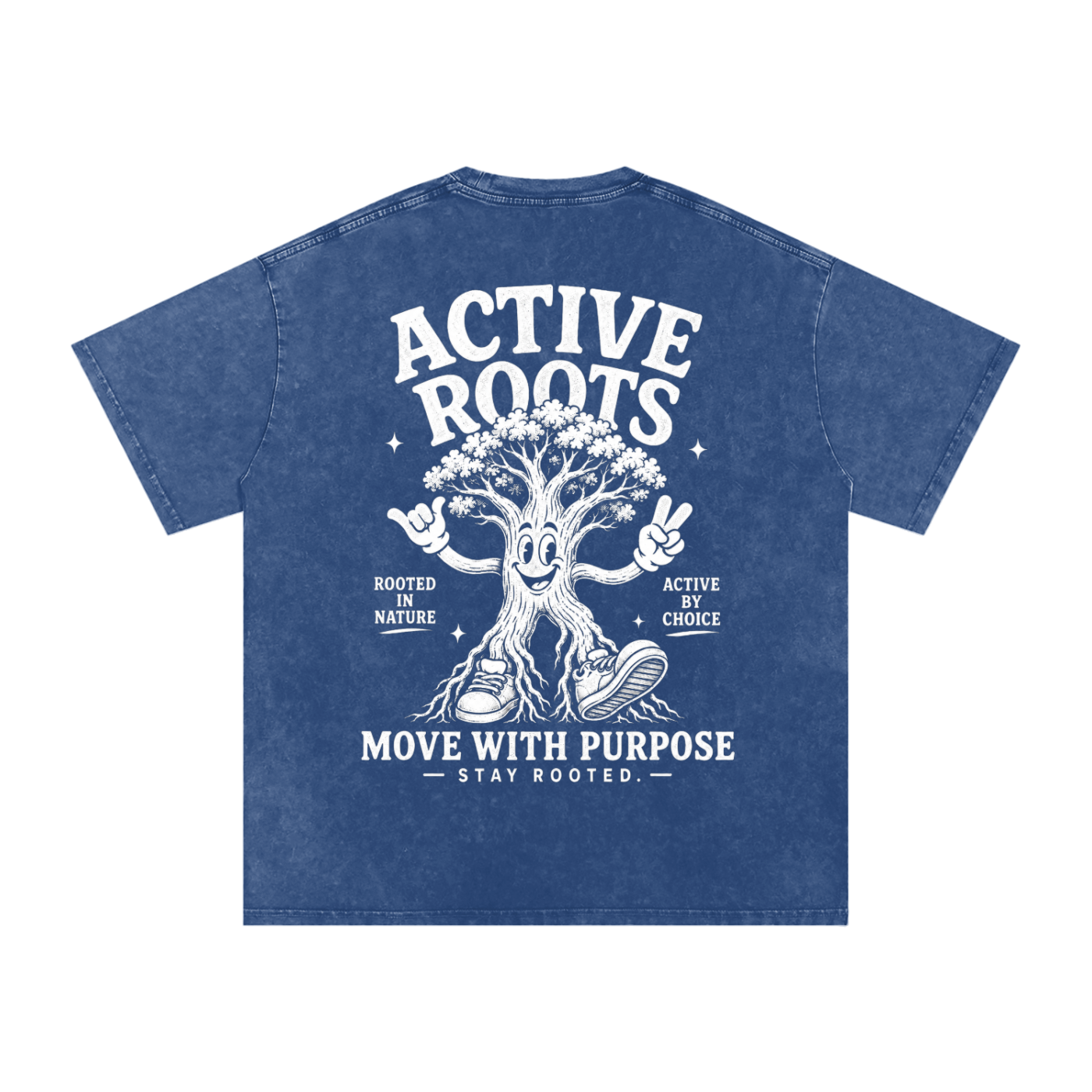 Rooted Snow Washed Oversized Cotton T-Shirt