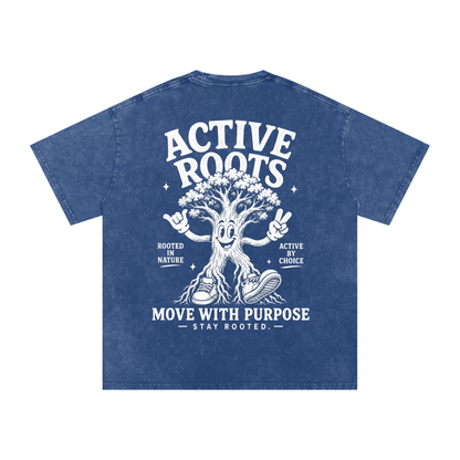Rooted Snow Washed Oversized Cotton T-Shirt