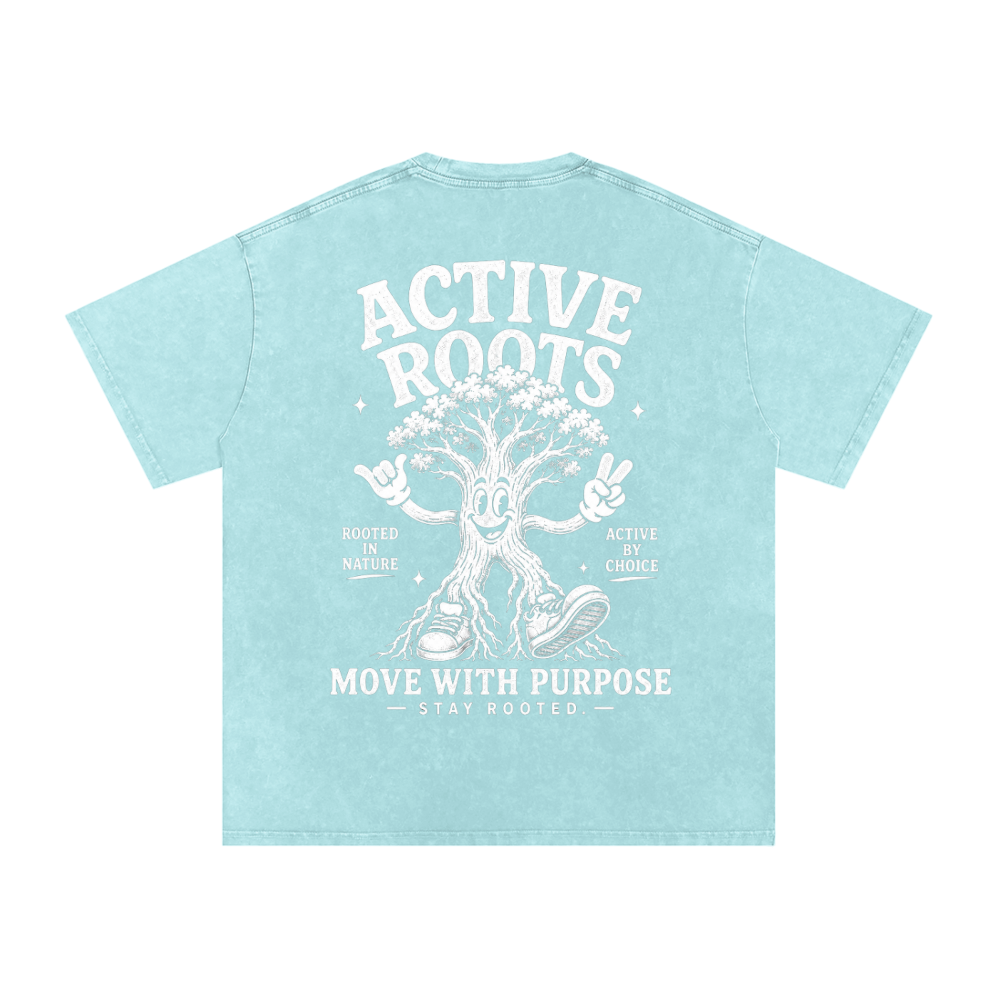 Rooted Snow Washed Oversized Cotton T-Shirt