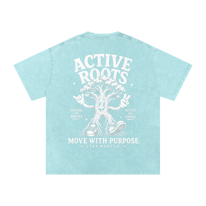 Rooted Snow Washed Oversized Cotton T-Shirt