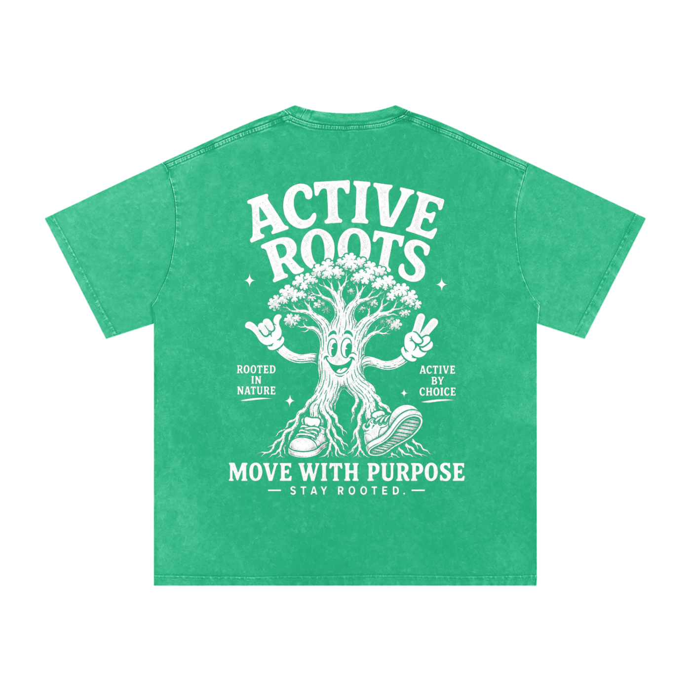 Rooted Snow Washed Oversized Cotton T-Shirt