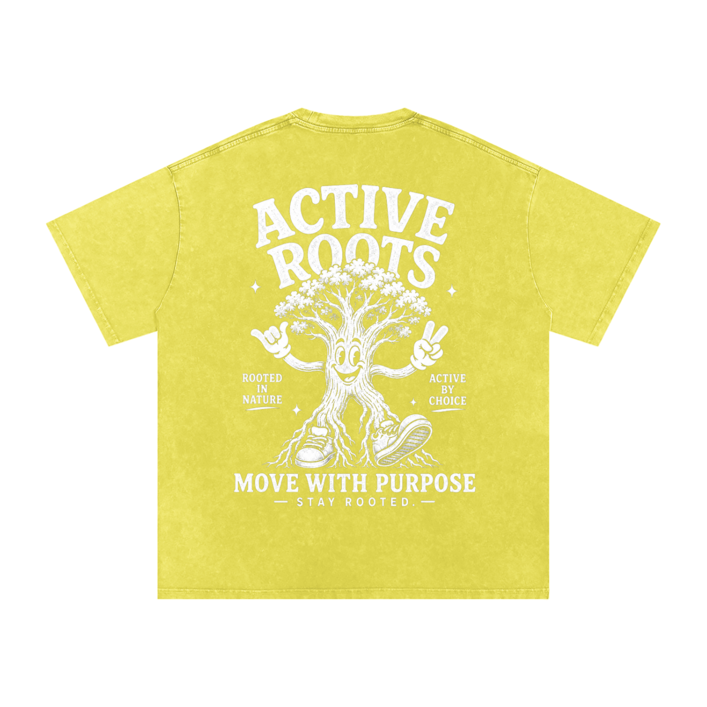 Rooted Snow Washed Oversized Cotton T-Shirt
