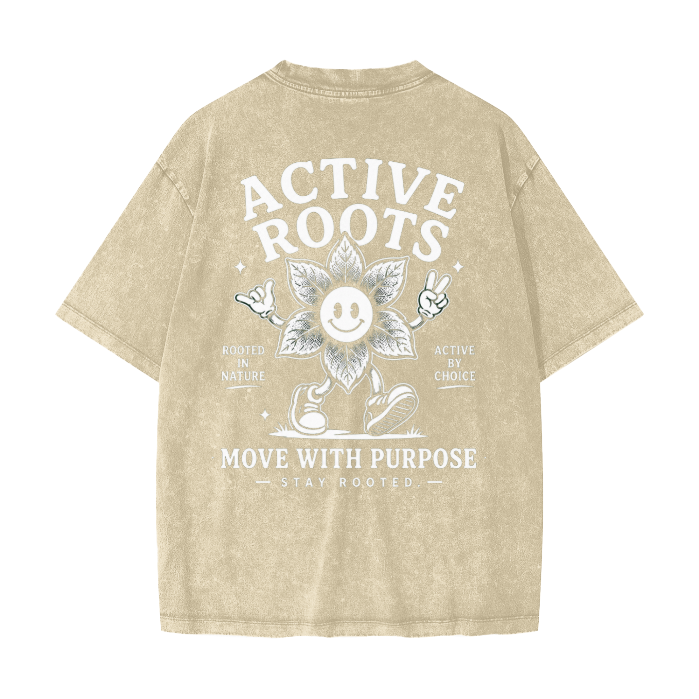 Flowered Heavyweight Snow Washed T-Shirt