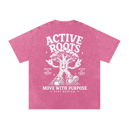 Rooted Snow Washed Oversized Cotton T-Shirt