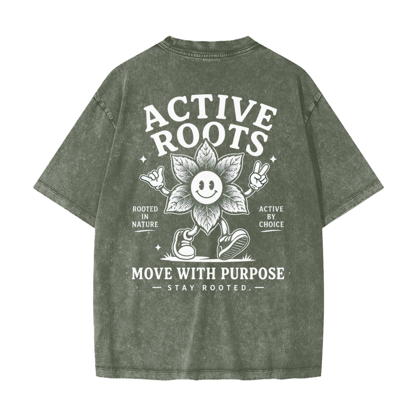 Flowered Heavyweight Snow Washed T-Shirt