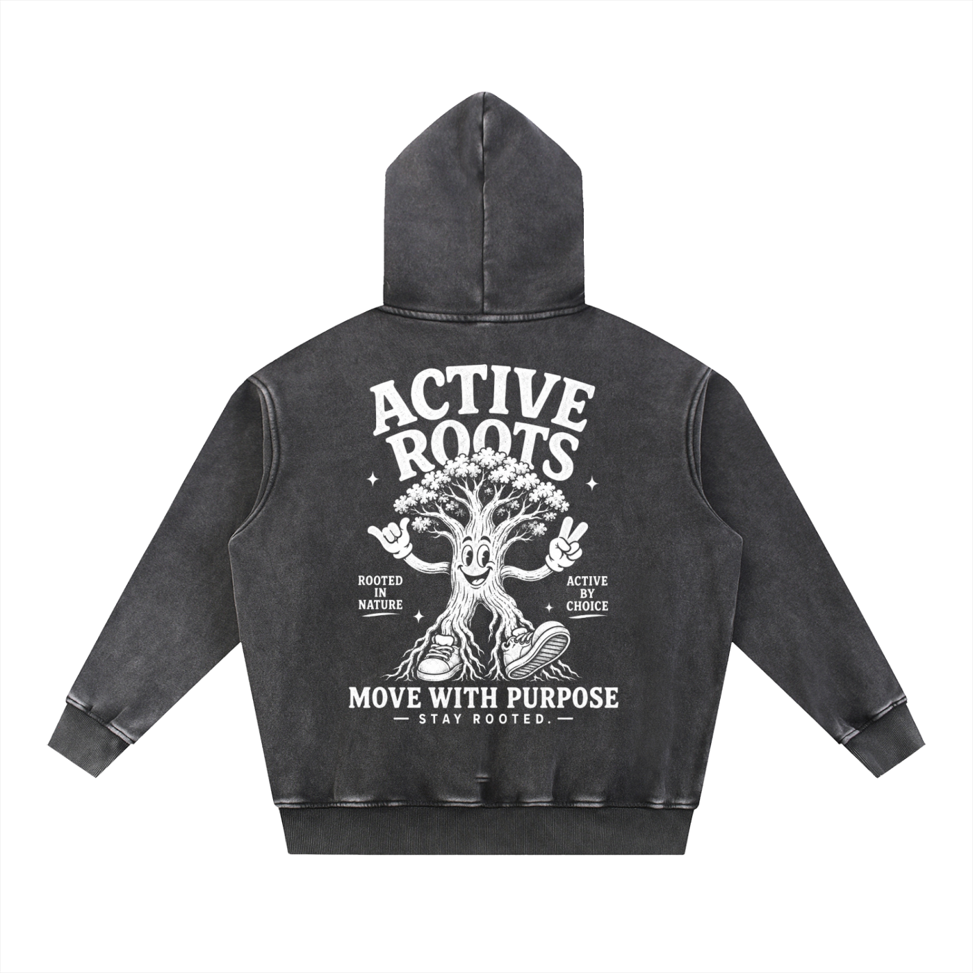 Rooted Snow Wash Fleece Oversize Hoodie