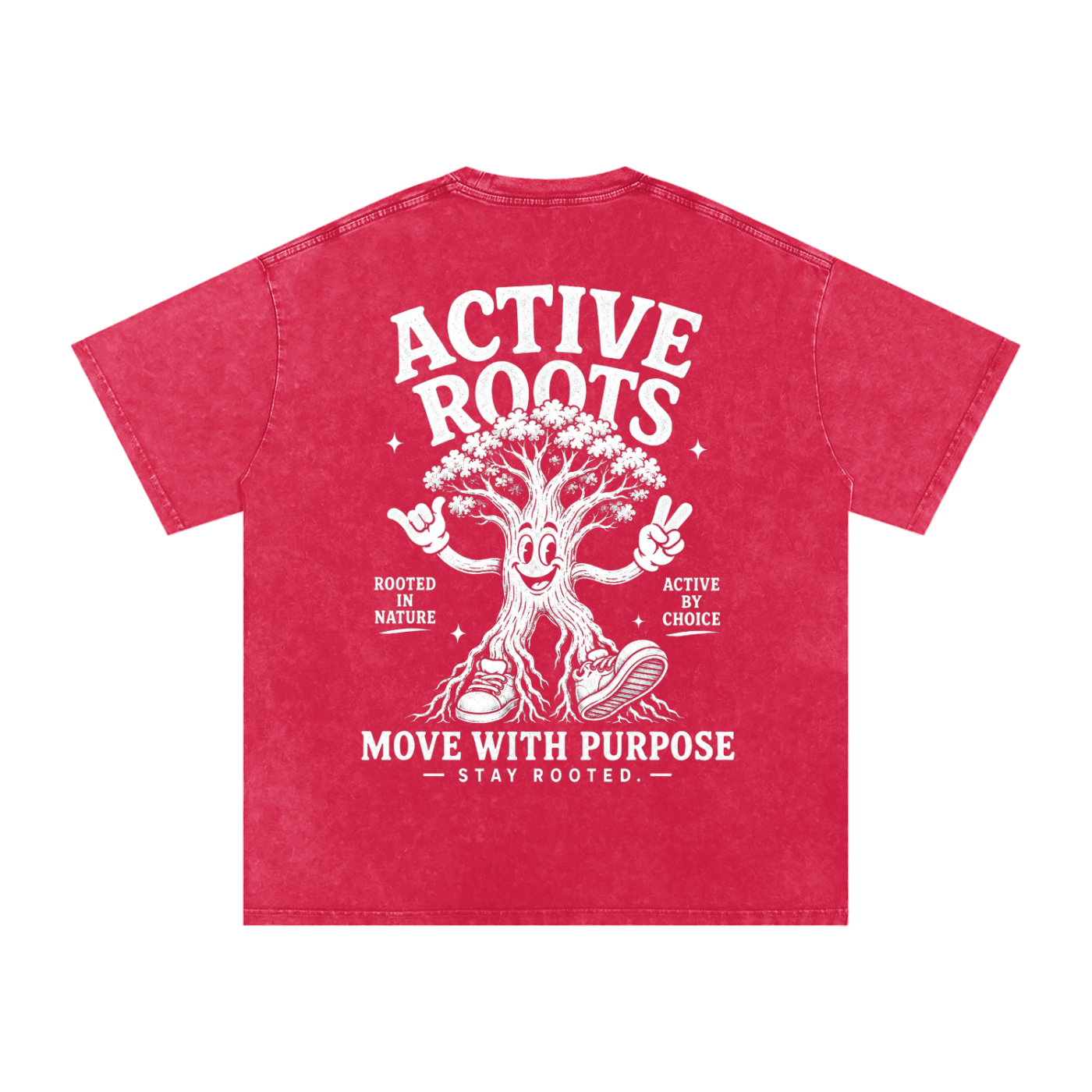 Rooted Snow Washed Oversized Cotton T-Shirt