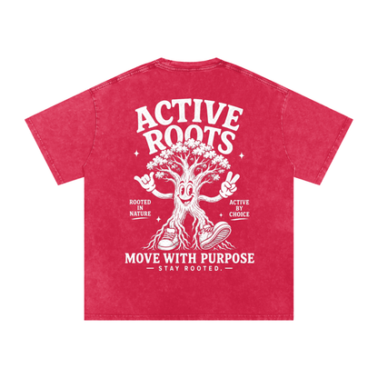Rooted Snow Washed Oversized Cotton T-Shirt