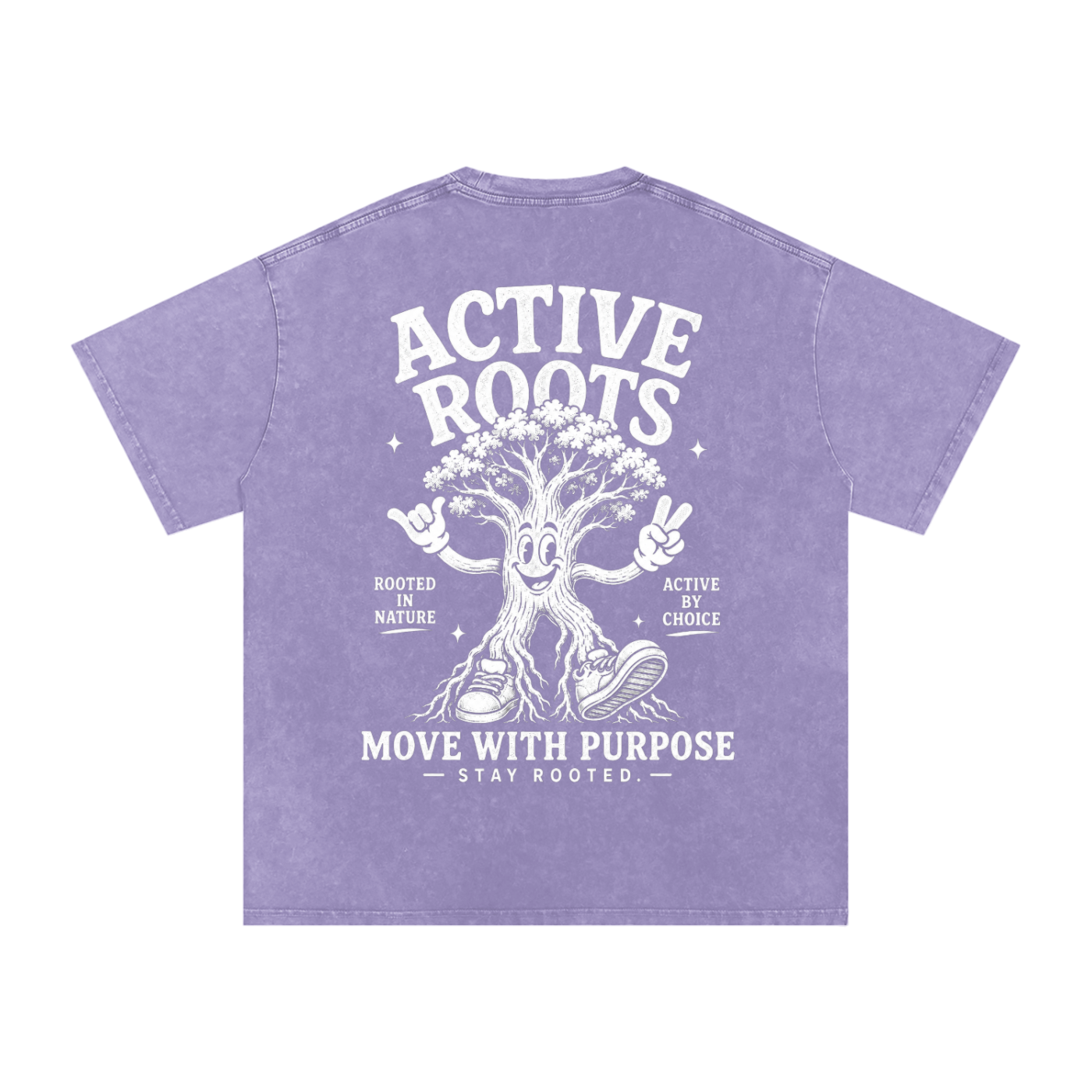 Rooted Snow Washed Oversized Cotton T-Shirt