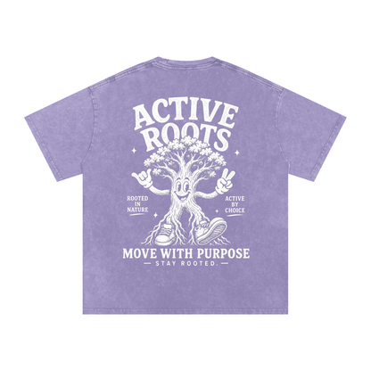 Rooted Snow Washed Oversized Cotton T-Shirt