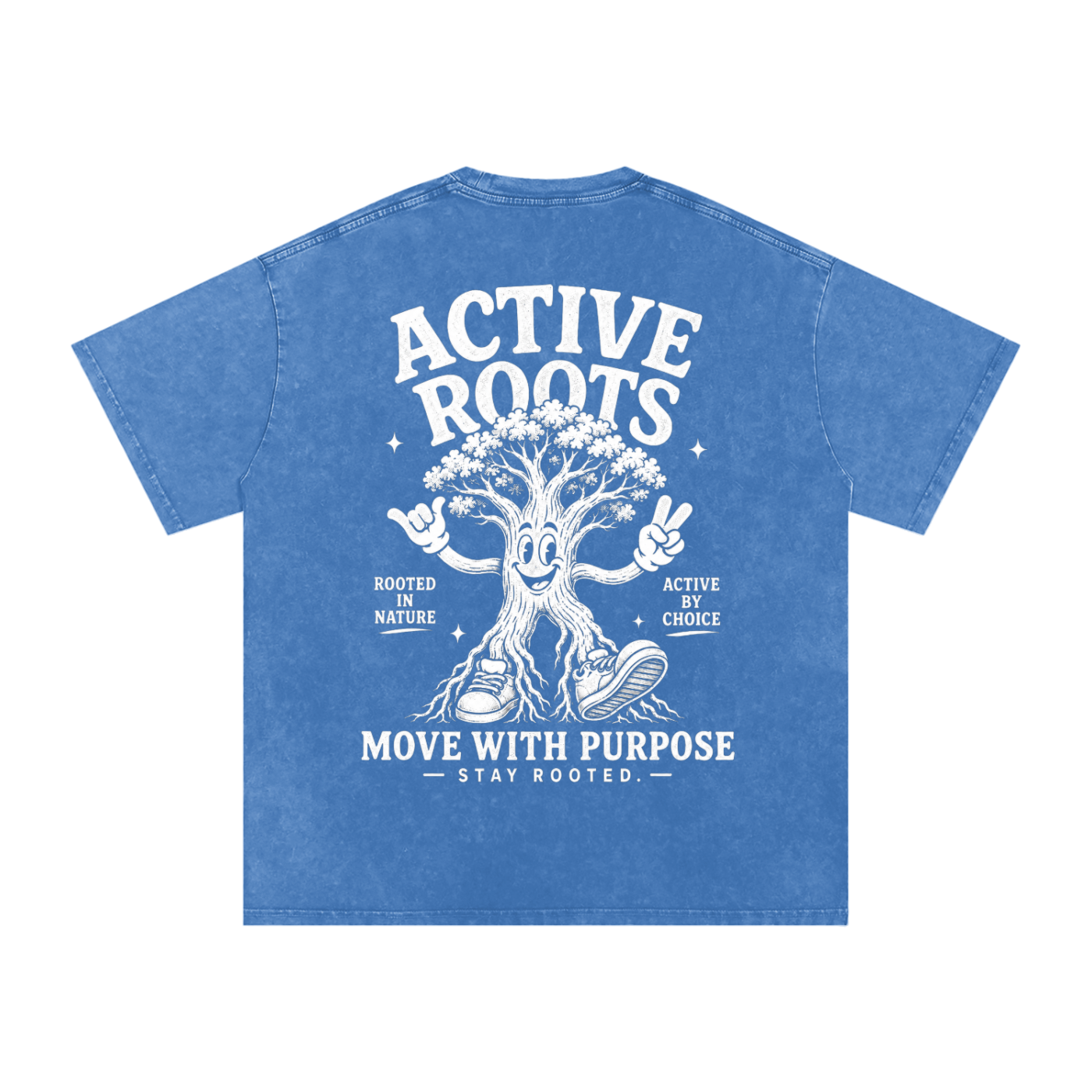 Rooted Snow Washed Oversized Cotton T-Shirt