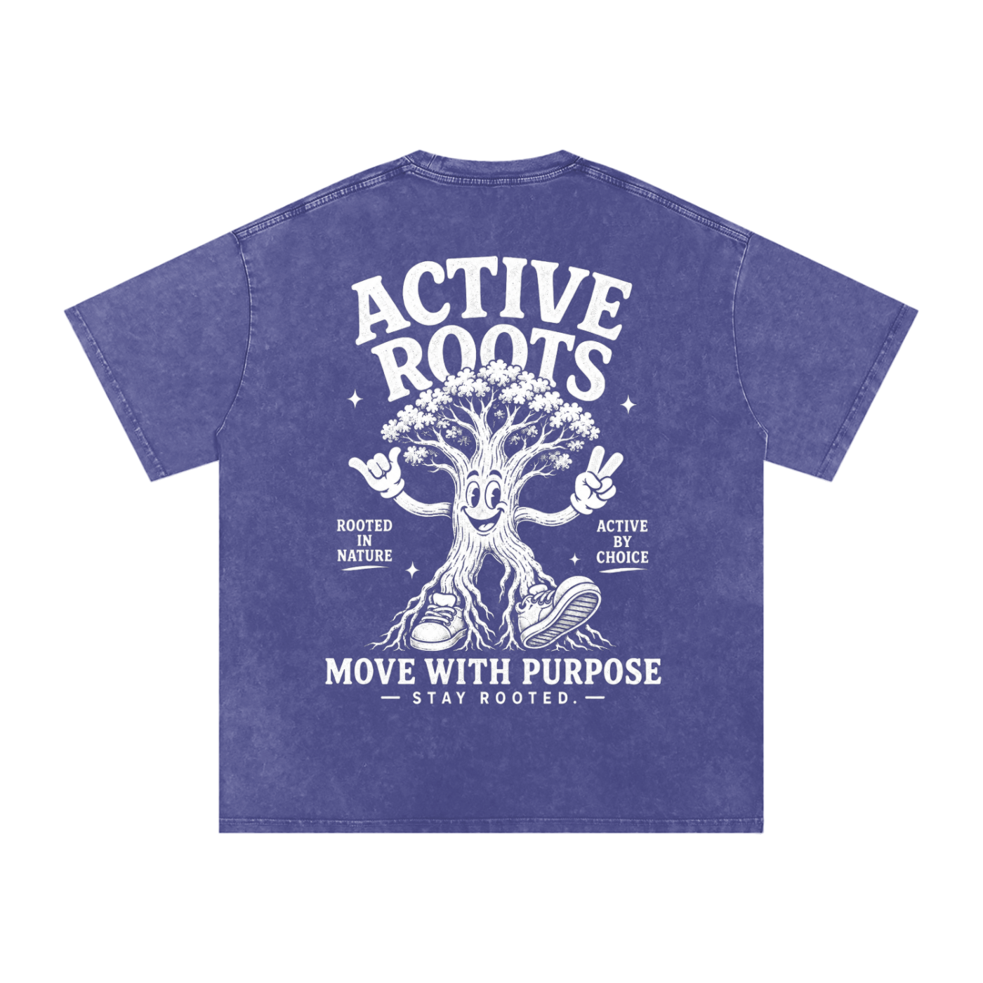 Rooted Snow Washed Oversized Cotton T-Shirt