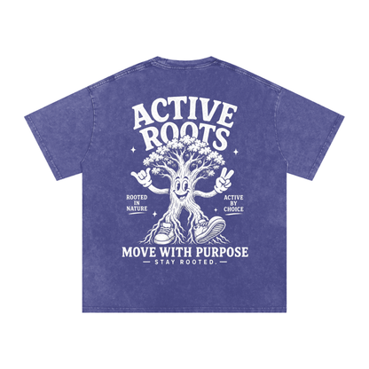Rooted Snow Washed Oversized Cotton T-Shirt