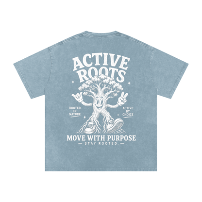 Rooted Snow Washed Oversized Cotton T-Shirt