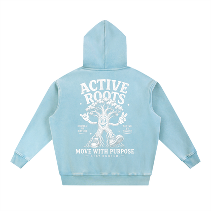 Rooted Snow Wash Fleece Oversize Hoodie