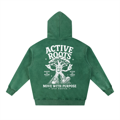 Rooted Snow Wash Fleece Oversize Hoodie