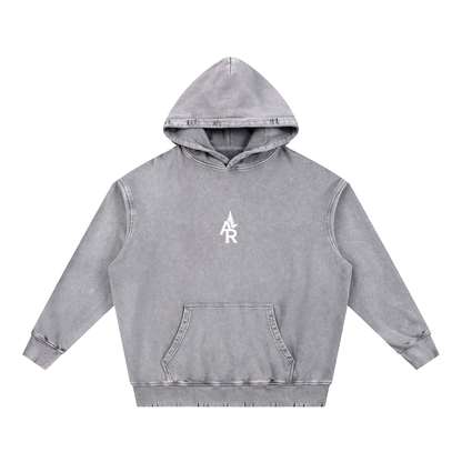 Flowered Snow Wash Hand-Frayed Heavyweight  Hoodie