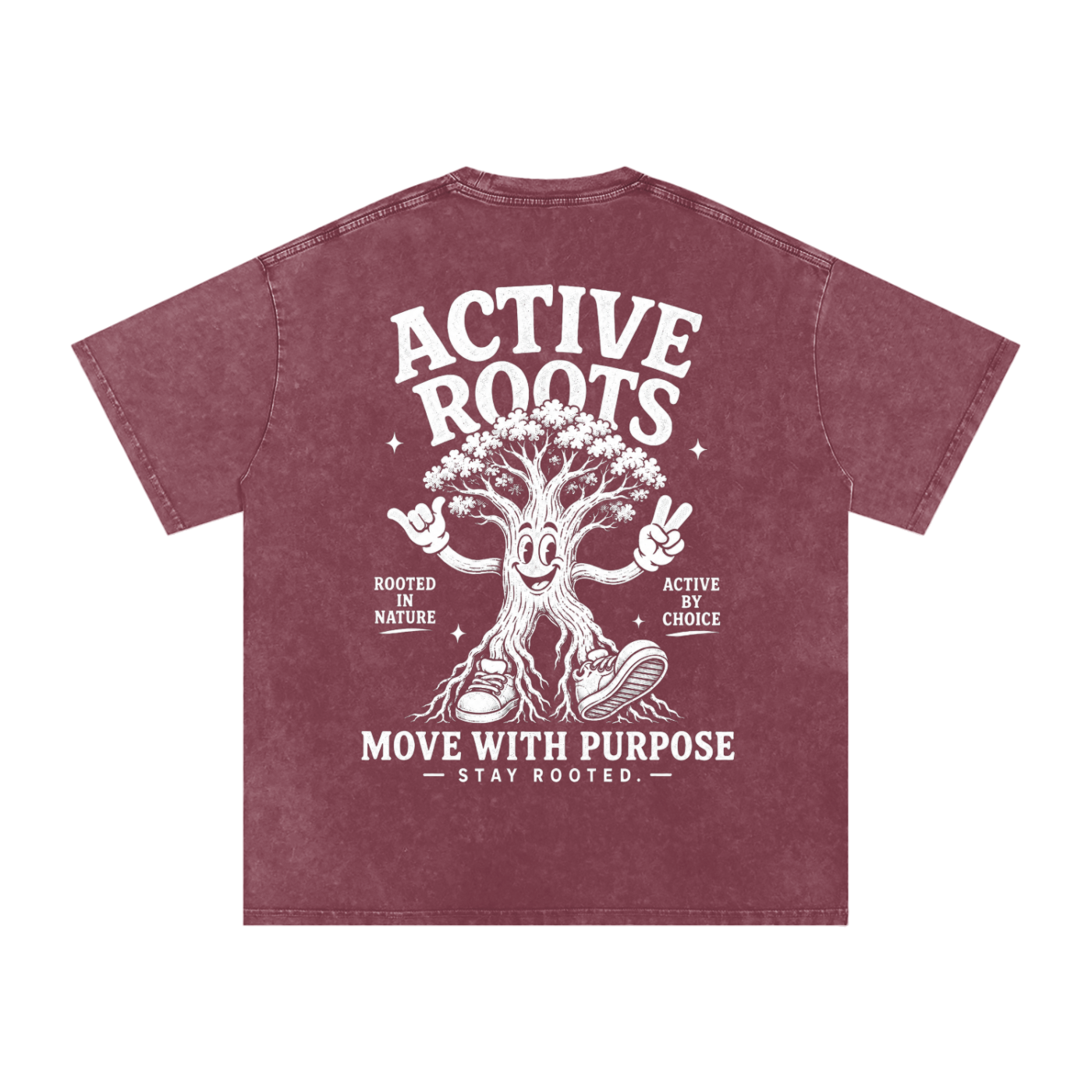 Rooted Snow Washed Oversized Cotton T-Shirt
