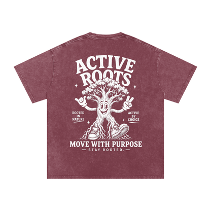 Rooted Snow Washed Oversized Cotton T-Shirt