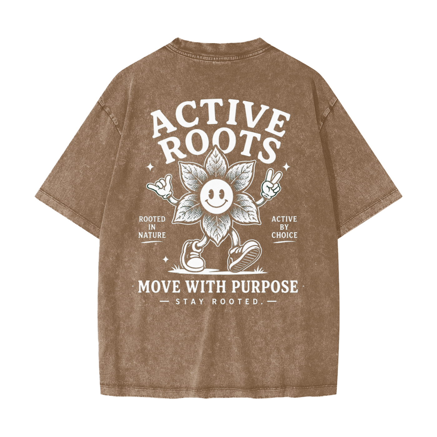 Flowered Heavyweight Snow Washed T-Shirt