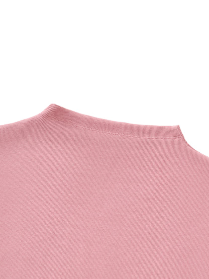 Womens Essential Slim Fit Mock Neck T-Shirt