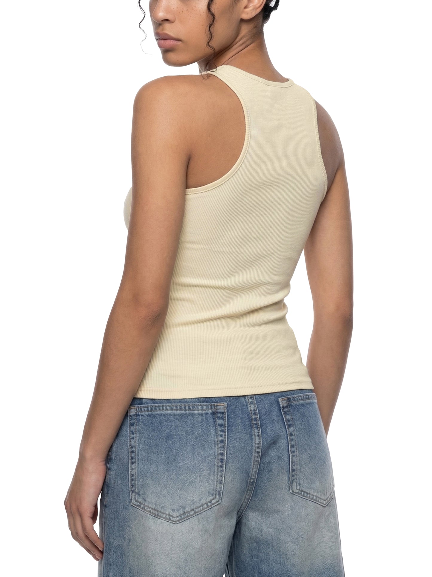 Womens Slim Fit Ribbed Racerback Tank Top