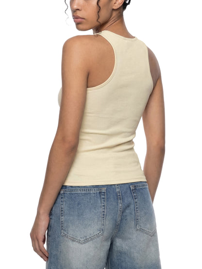 Womens Slim Fit Ribbed Racerback Tank Top