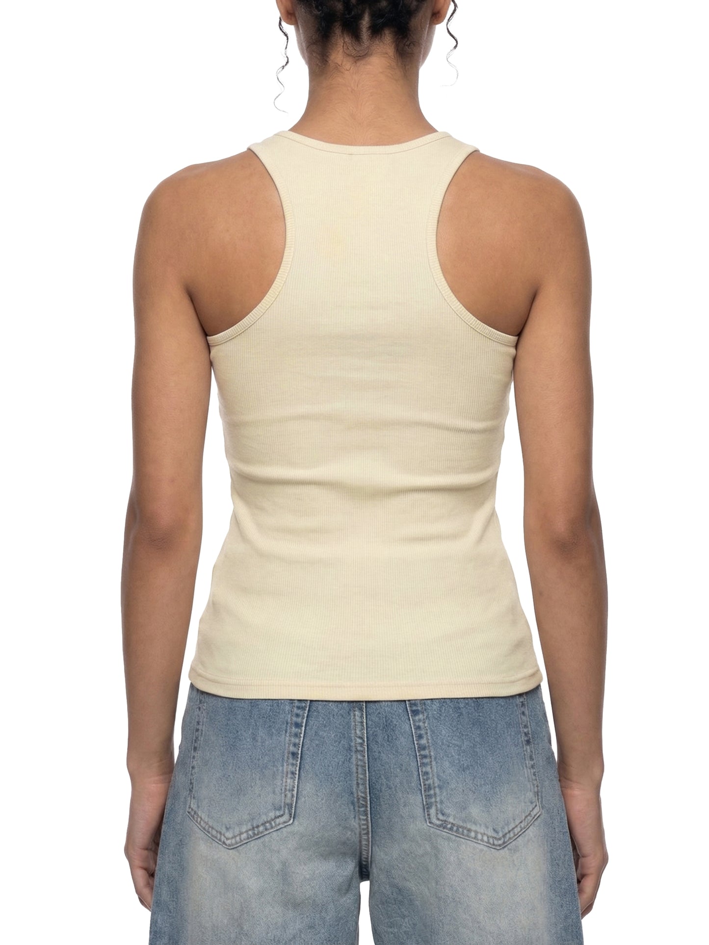 Womens Slim Fit Ribbed Racerback Tank Top