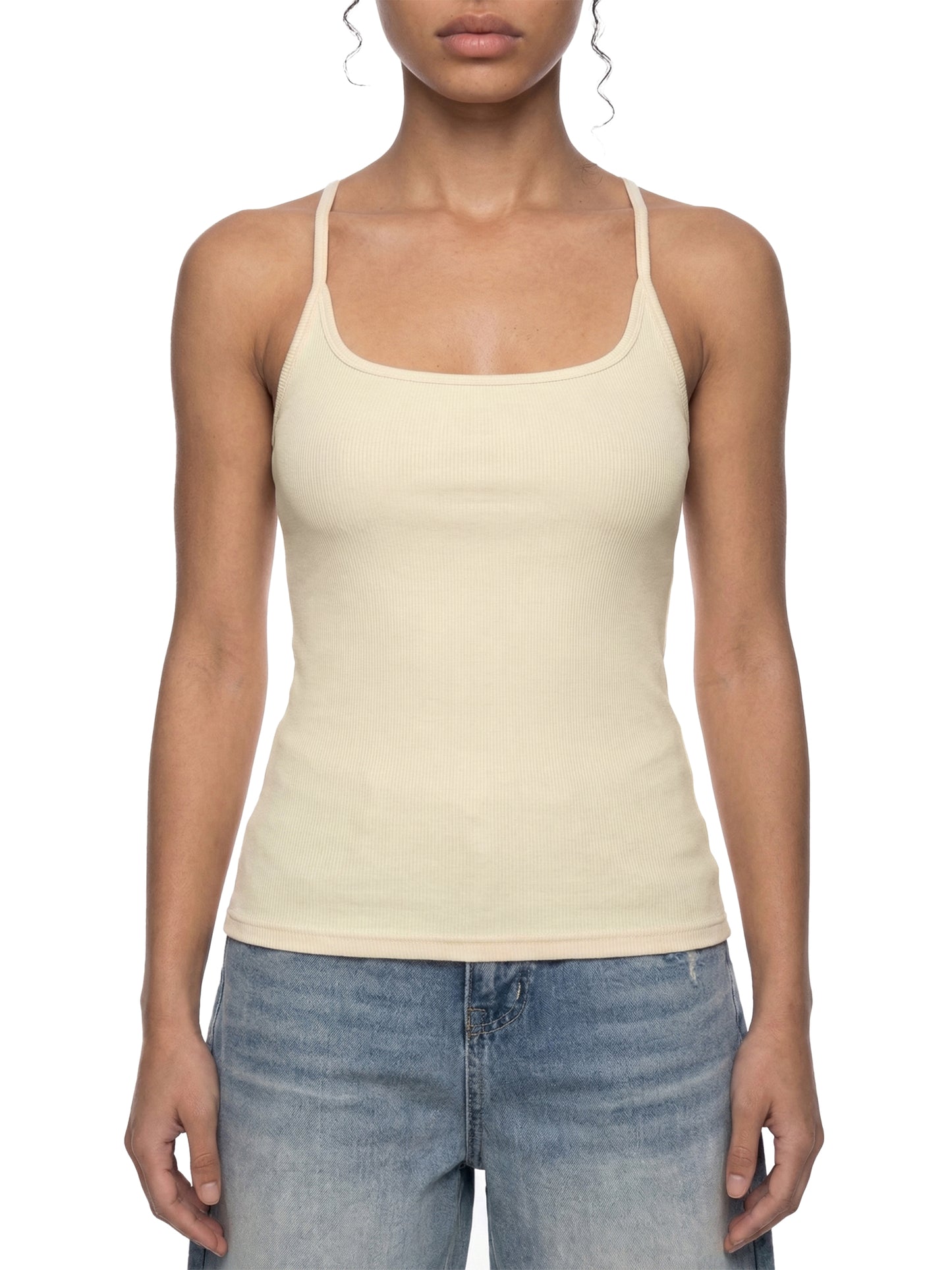 Womens Slim Fit Ribbed Racerback Tank Top